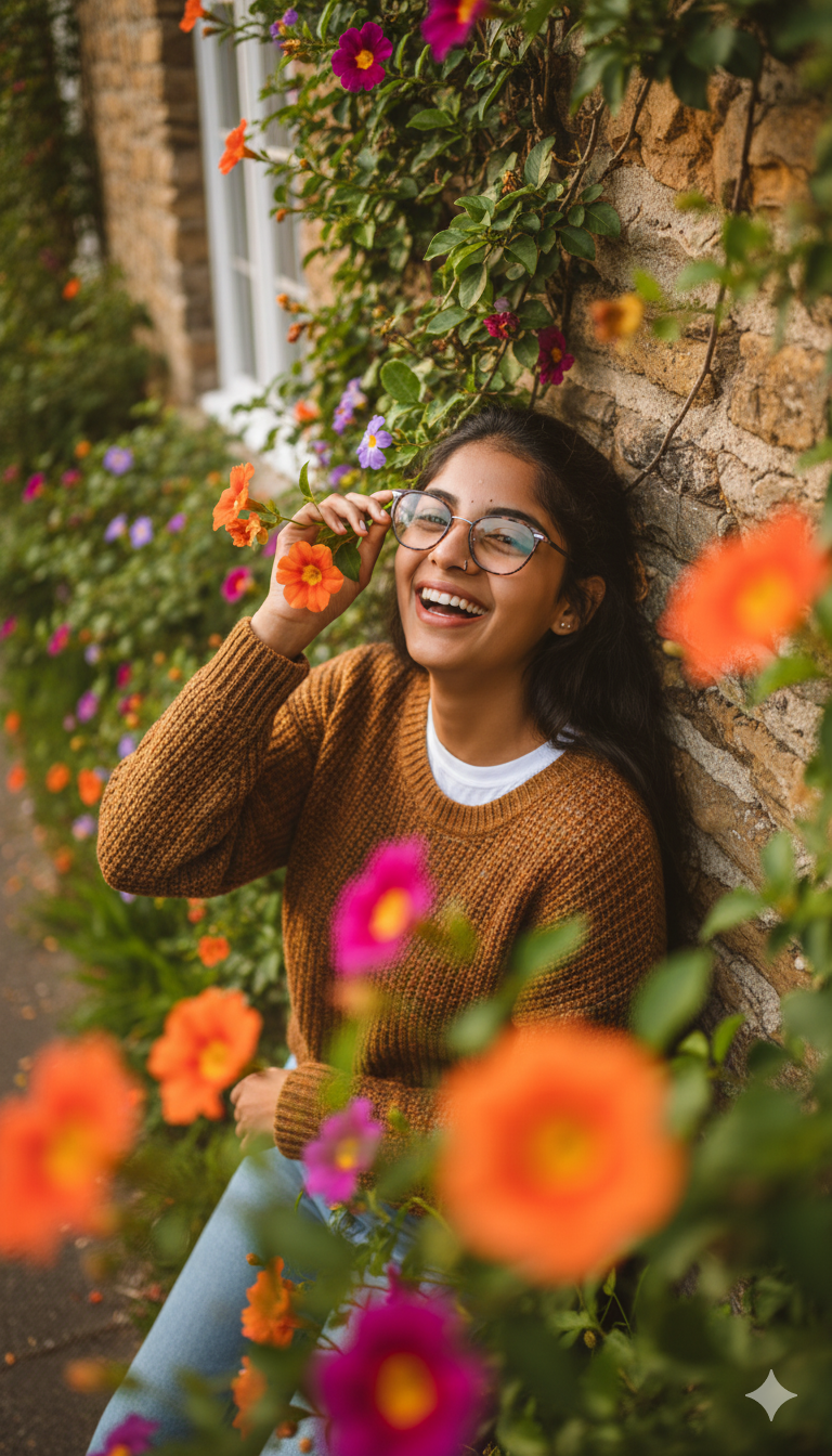 Girl with Flowering Vines