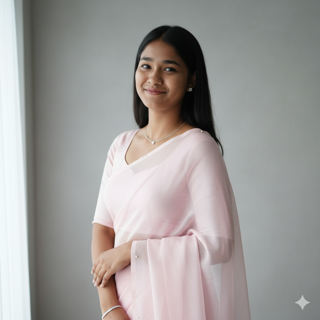 Minimalist Organza Saree Editorial
